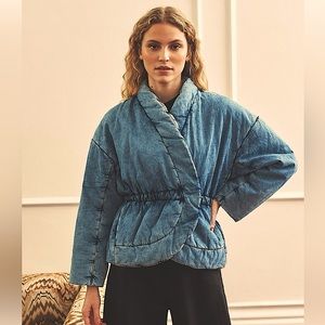 Ba&sh Caly Jacket Denim Kimono Bomber NWT